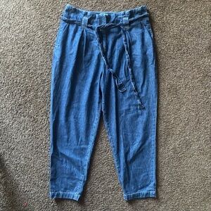 L’Agence Women’s Cotton Paperbag Pants In Graham, Size 30, dark wash